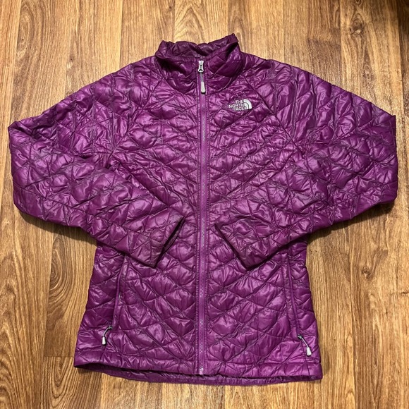 The North Face Quilted Puffer Jacket Women XS Purple Lightweight Full Zip - Picture 1 of 5